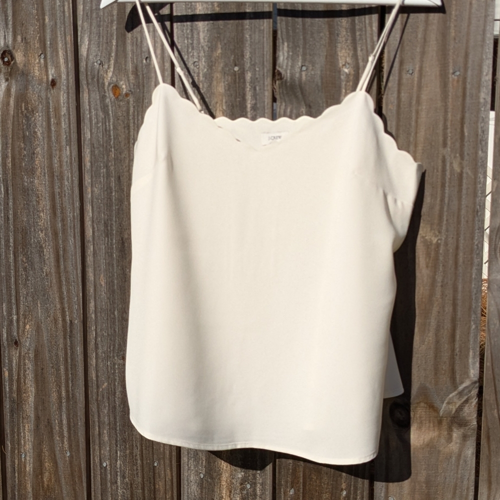 NWT J. Crew Size 8 Cream Scalloped Camisole